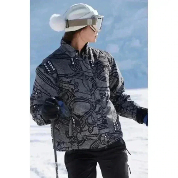 Free People Bunny Slope Printed PrimaLoft® Puffer Ski Jacket Black NWT, NEW! - Picture 5 of 12